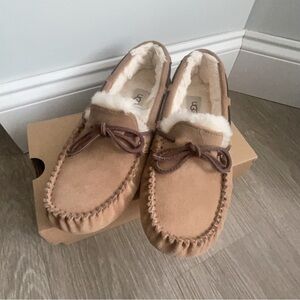 UGG Chestnut Suede Moccasin Slippers